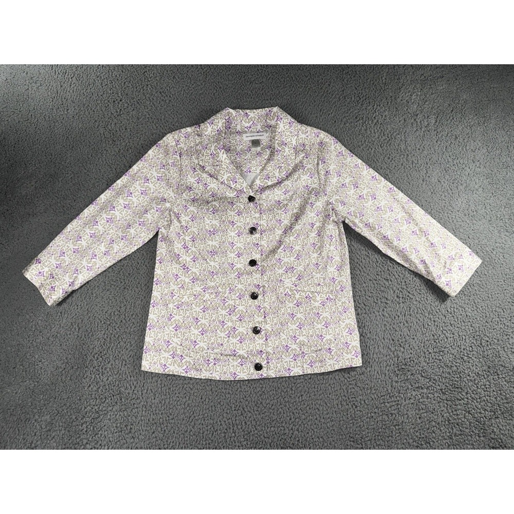 Christopher & Banks Jacket Women Small Geometric Abstract Collared Button Front